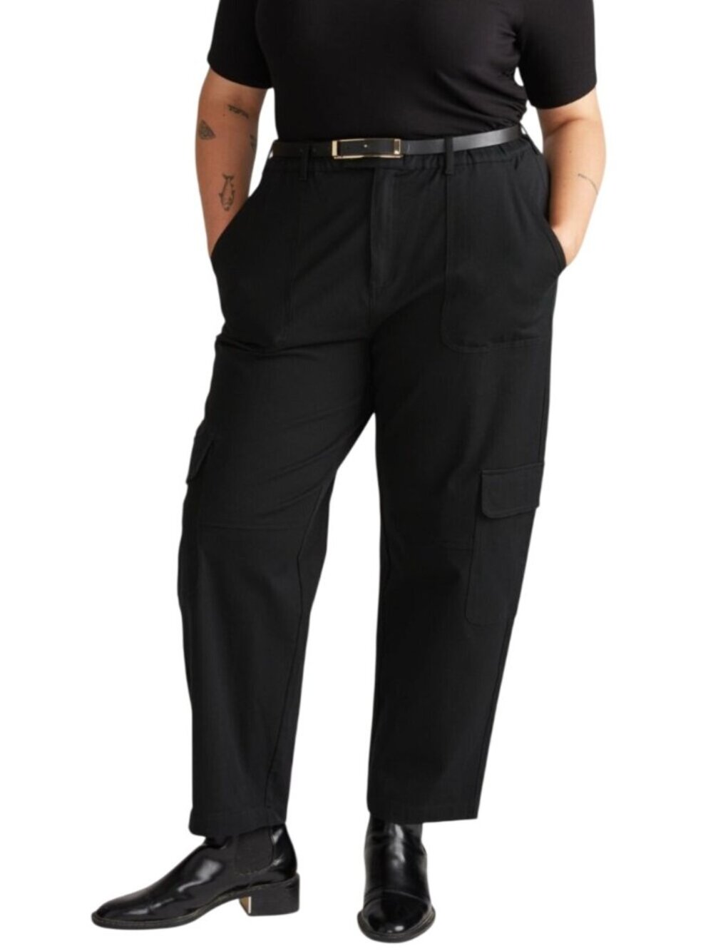 NWT Universal Standard Karlee Cargo Jeans in Black Size 4XL